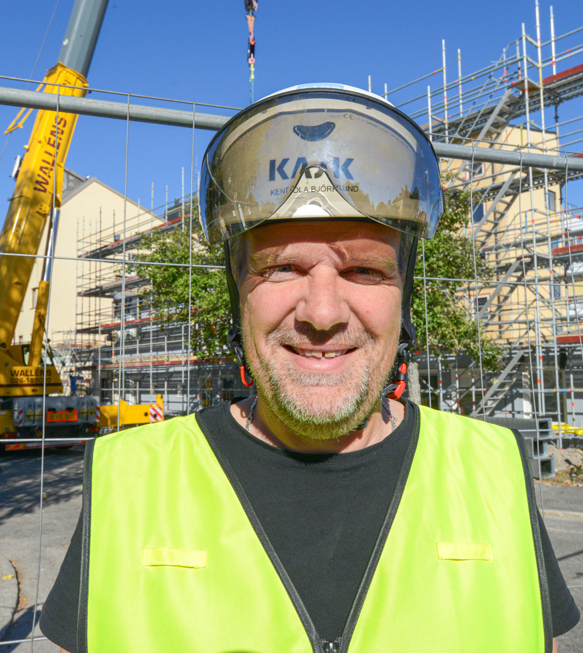 Kent-Ola Björklund är platschef för hela etableringen av den tillfälliga modulbyggnad som löser ett akut lokalproblem på Hudiksvalls sjukhus.