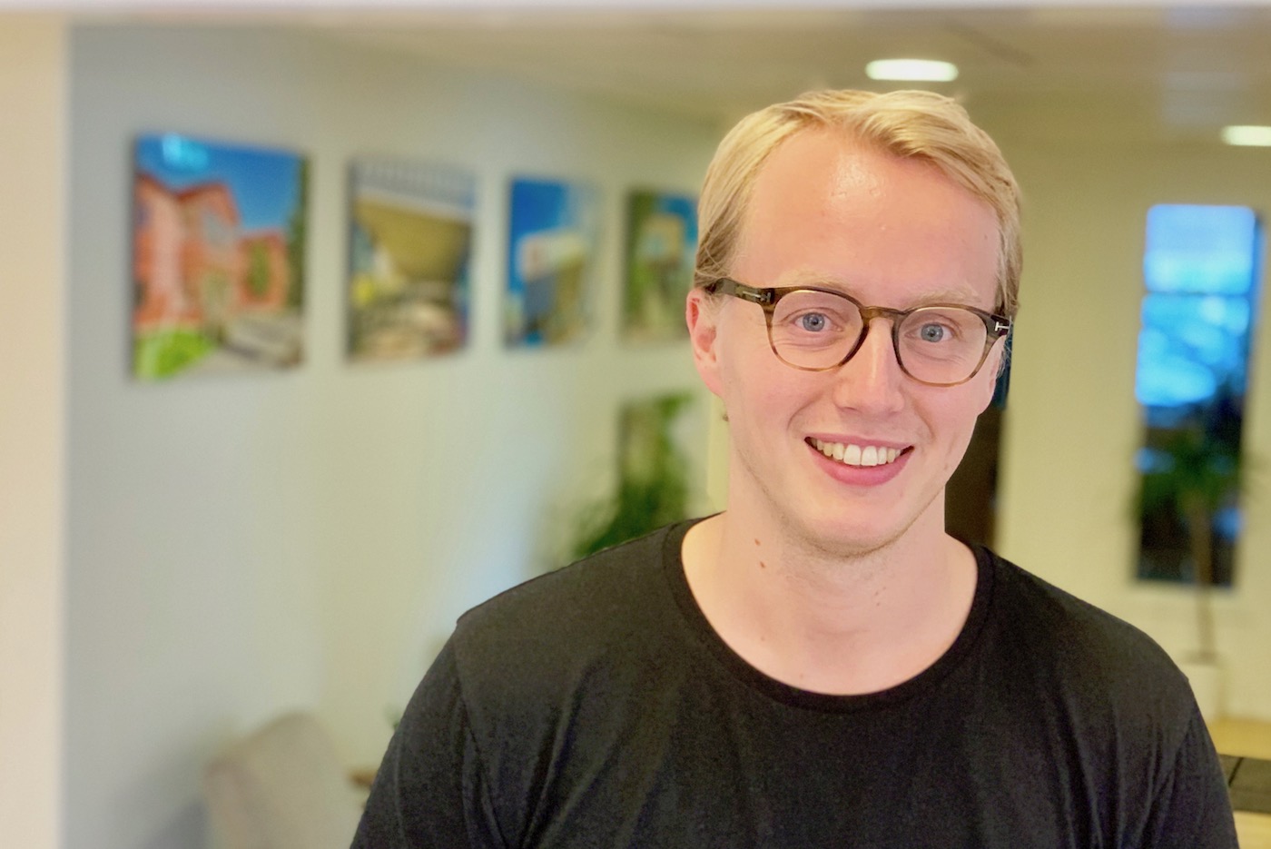 Mattias Beijbom, nyanställd projektledare på PCS Modulsystems kontor i Göteborg