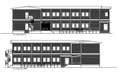 Lindholmens förskola i Göteborg är på totalt 864 m2 i två plan, byggd med 32 PCS byggmoduler. 